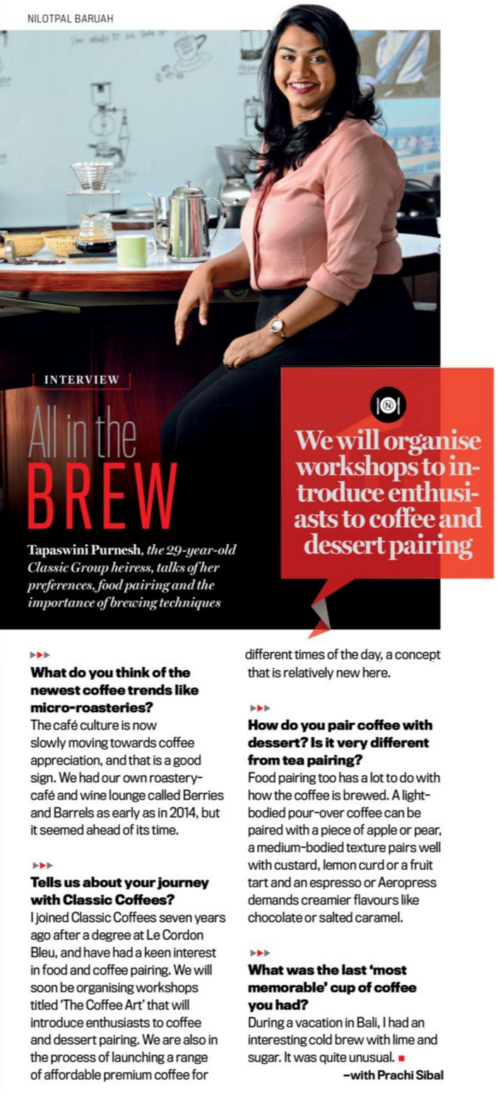 CLASSIC COFFEES - INDIA TODAY - 10TH APRIL 2017 - PG65